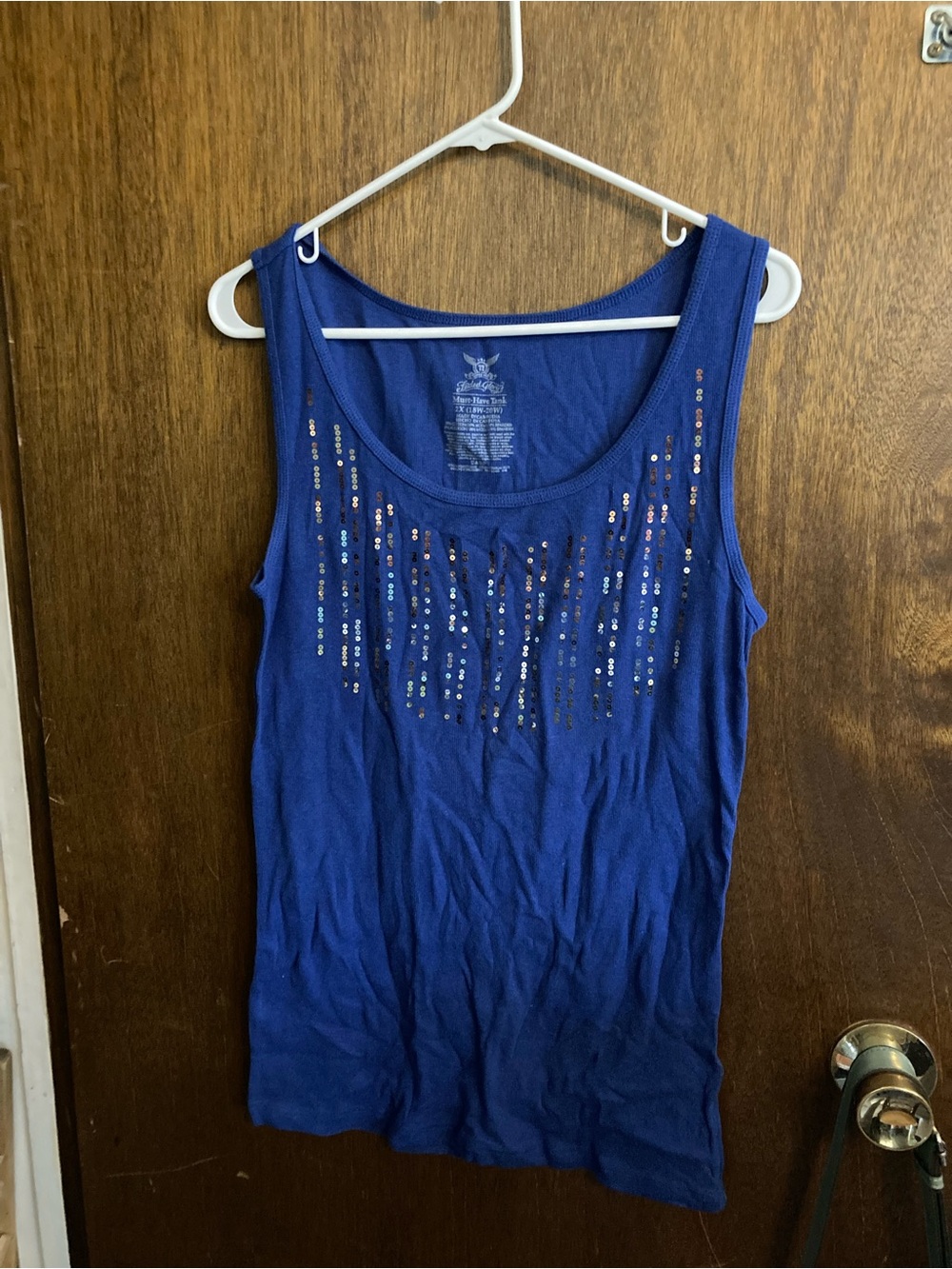 Faded Glory Royal Blue Sequin Scoop Neck Tank